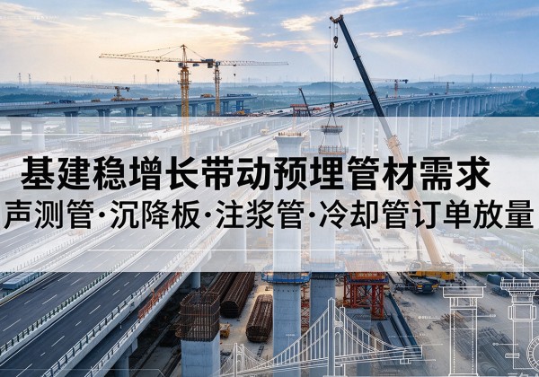 石拐基建稳增长带动预埋监测管材需求，声测管、沉降板、注浆管订单持续放量